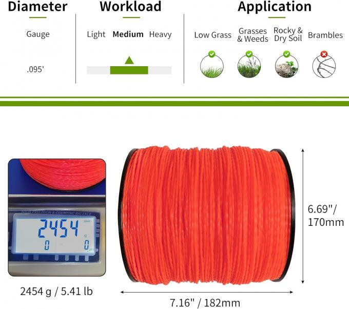 Profesyonel fırça kesicileri, fazla büyüyen çim kabarcıkları için Nylon Trimmer hattı 1