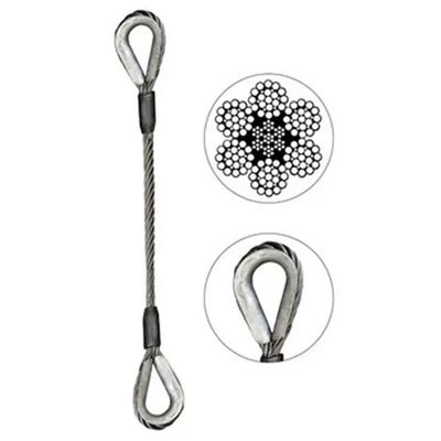 İyi fiyat - AISI 304 316 Stainless Steel 7x7 6x36 Dia 8mm IWRC RHRL Hard Soft Eye Finish Ungalvanized Cable Wire Rope Sling çevrimiçi