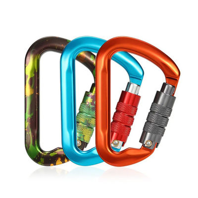 Kalite Alüminyum 30KN D şekli tırmanma Snap Hook Özel Dış Karabiner Fabrika