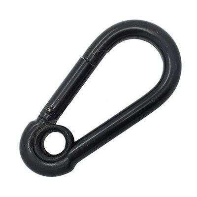 İyi fiyat Çevrensel Siyah Kaplı Paslanmaz Çelik Bahar Snap Hook Karabiner Herhangi Bir Çevre için çevrimiçi