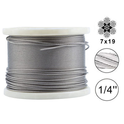 İyi fiyat Kaplamasız 250ft Çelik Halat Güverte Korkuluk Donanım Kitleri Sistemi Uzunluğu 250ft T316 Paslanmaz Çelik Halat çevrimiçi