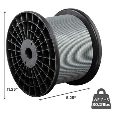 İyi fiyat Çelik Çekirdekli Kablo Korkuluğu 300ft T316 Paslanmaz Çelik Kablo 1/8