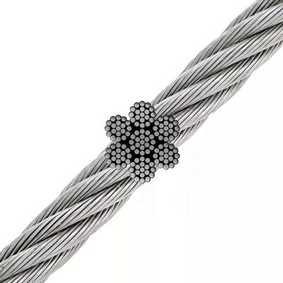 İyi fiyat 8*19S+FC Kablo verimliliği için karbon çelik malzemesi ile galvanizli çelik tel ip kablosu çevrimiçi