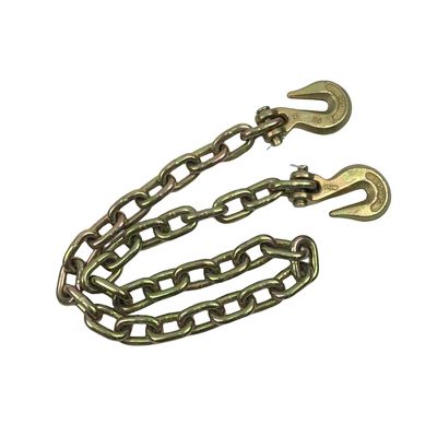 İyi fiyat 5/16''x 18' Yellow Zinc G70 Transport Chain With Clevis Hook for Blacken Finished çevrimiçi