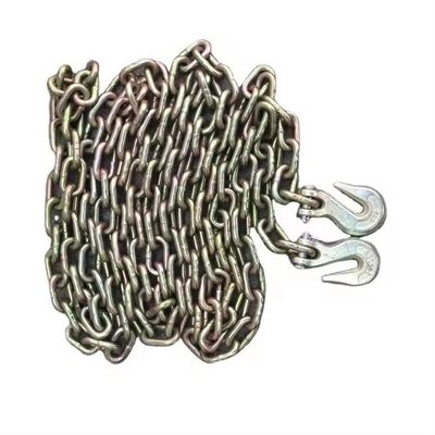 İyi fiyat Structure Welded Chain Black Heavy Duty Galvanized G70 Truck Tow Chain with Grab Hooks çevrimiçi