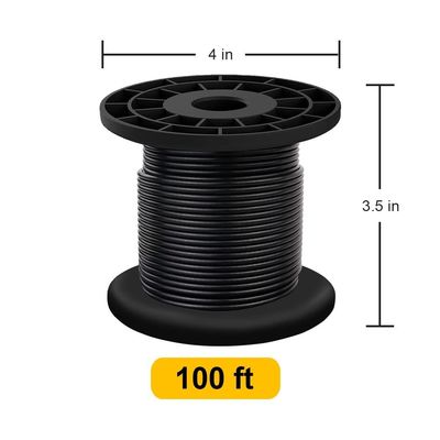 İyi fiyat 304 paslanmaz çelik tel kablosu ip ışıkları için siyah vinil kaplı giyim tel çevrimiçi