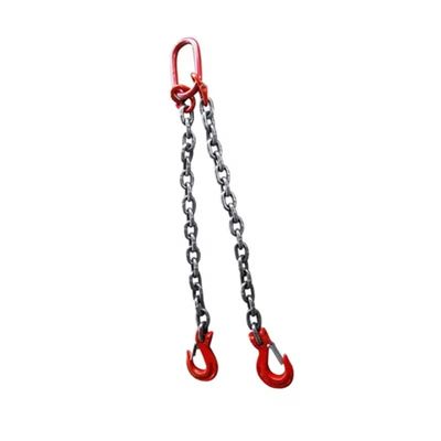 İyi fiyat 8mm Black Finish G80 Alloy Steel Chain Sling with Two Legs for Lifting EN818-2 Durable çevrimiçi
