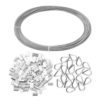 İyi fiyat Galvanizli 1/16 inç Paslanmaz Çelik Halat Kablo, Alüminyum Sıkma Kovanları ve Yüksükler ile Standart AiSi çevrimiçi