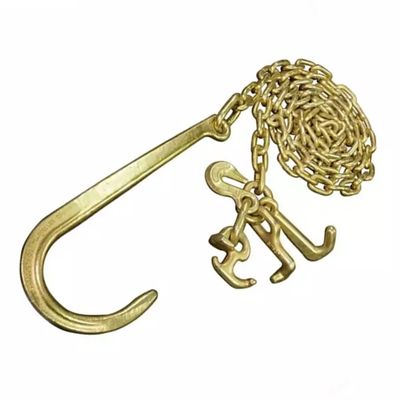 İyi fiyat Diameter 8mm Black Yellow Galvanized Transport Chain Towing Chains with Hooks çevrimiçi