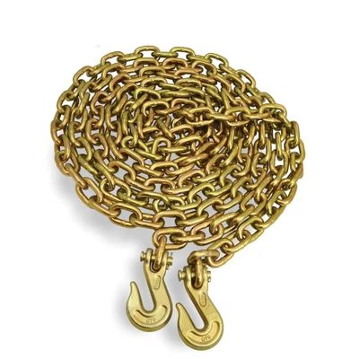 İyi fiyat 3/8''X 20 Ft Yellow Zinc Heavy Duty Welded Chain G 70 With Clevis Grab Hook çevrimiçi