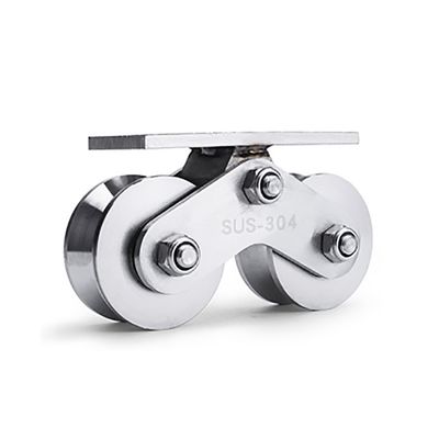 İyi fiyat V Groove Double Wheels 304 Stainless Steel Pulley Wheel for Heavy Duty Gate çevrimiçi