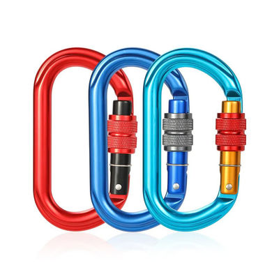 İyi fiyat Özelleştirilmiş Logo ve Renkli Yuvarlak Şekilli Alüminyum Tırmanma Karabinası, Dış Mekan için 25KN çevrimiçi