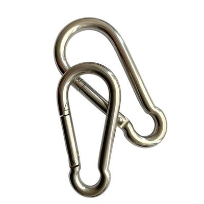 Dış mekan etkinlikleri için cilalanmış kaplama paslanmaz çelik 304 karabiner kırpma yay kancası