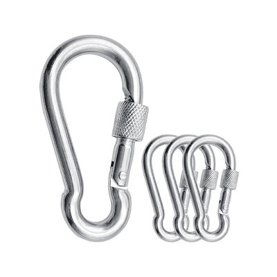 Yumuşatılmış bitirme paslanmaz çelik karabiner yaylı snap kanca gözlü ve vida ile