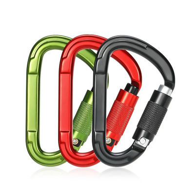İyi fiyat 25kN Alüminyum Alaşım D şeklindeki Snap Hook Carabiner Profesyonel Kaliteli tırmanış için çevrimiçi