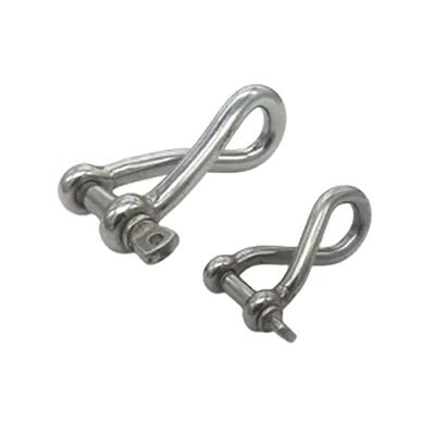 İyi fiyat Customized Stainless Steel 304 / 316 Twisted Shackle With Screw Pin Non-standard çevrimiçi