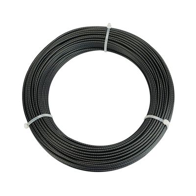 İyi fiyat PP/PE/PU/PVC/PA/Nylon 1.2-1.8mm Black Polypropylene Coated Steel Wire Rope 7x7 Tolerance ±1% With Si Content % 0.1 çevrimiçi
