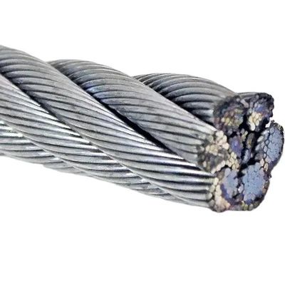 İyi fiyat 1'' 7/8'' Non-Alloy Galvanized Steel Core Wire Rope 6x26 IWRC/6*26 Compacted Swaged for Construction Projects çevrimiçi
