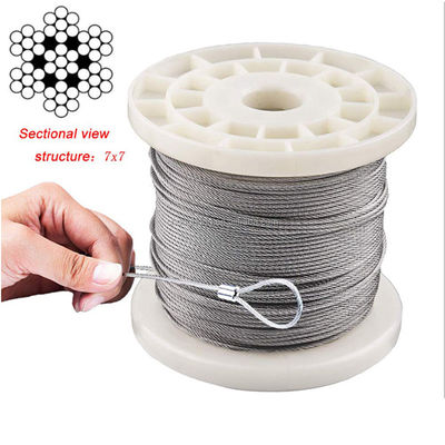 İyi fiyat 7*7 Construction Stainless Steel Wire Cable AISI 201/304/316 Non-Alloy Grade Material çevrimiçi