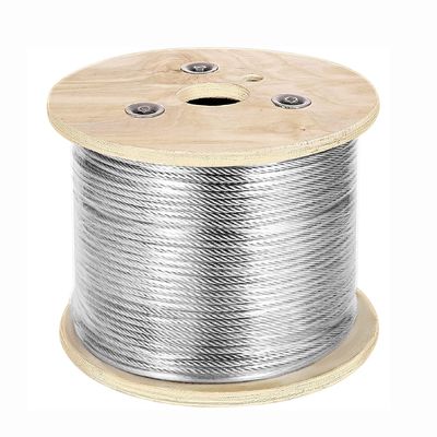 İyi fiyat 500 Ft Paslanmaz Çelik Kablo T304 Tel İpi Endüstriyel Uygulamalar için 3/16 Inç 7x19 Uçak Kablo Bobini çevrimiçi