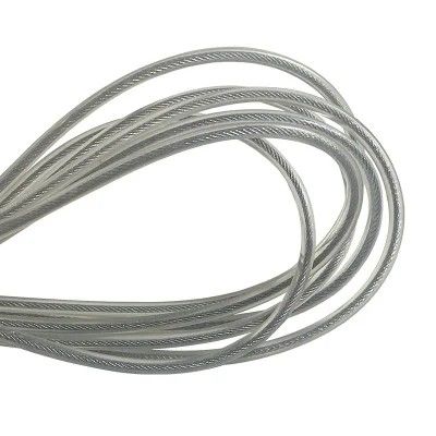 İyi fiyat Şeffaf Renkli PP Kaplı Paslanmaz Çelik Halat 0.8mm 1x19 Perde Halatı, Alaşımsız Kırmızı Karbon Çeliği Sınıfı İçin çevrimiçi