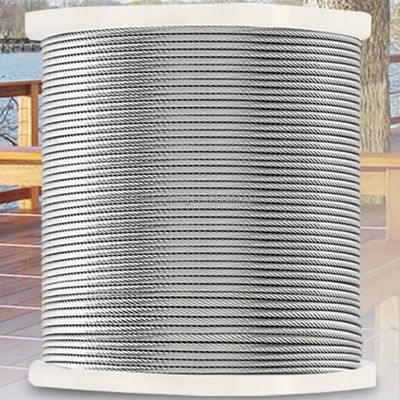 İyi fiyat Erosion Resistant T316 3 16 Aircraft Cable 1000FT SS 1x19 7x7 7x19 Rainproof çevrimiçi