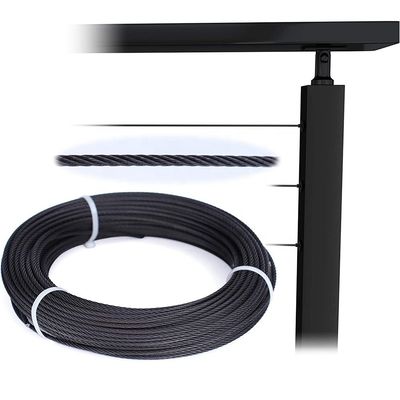 İyi fiyat İç kablo çitleri ve güverte çitleri için kara tel ip tesisi 150ft T316 paslanmaz çelik 7x7 1/8 