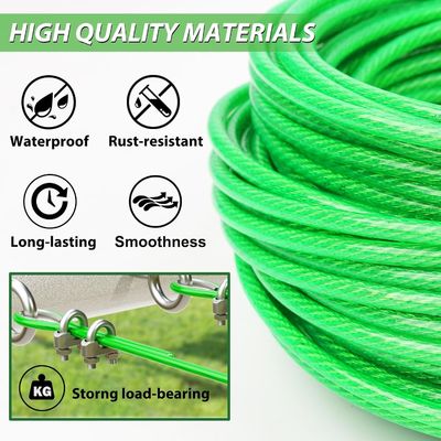 İyi fiyat Carbon Steel Vinyl Coated Steel Cable 7x7 / 7x19 3 16 Stainless Cable For Construction çevrimiçi