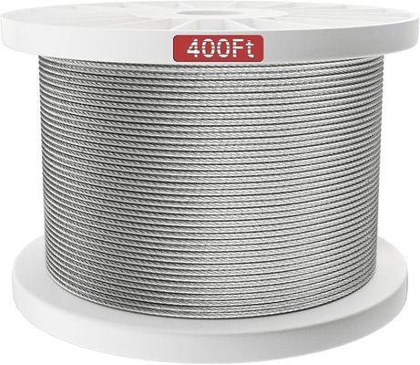 İyi fiyat 500FT Aircraft Steel Wire Rope SS Cable 7x7 For Deck Railing Kits Hardware 1/8