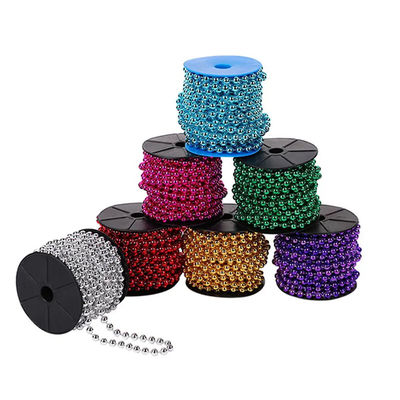 İyi fiyat 2.4mm Customized Colors Plastic Ball Chain Silver Ball Chain White Gold Ball Chain With Customization Length And OEM çevrimiçi