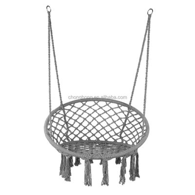 İyi fiyat Hand Woven Macrame Cotton Rope Swing Chair Boho Hammock Hanging Chair Camping Hammock çevrimiçi