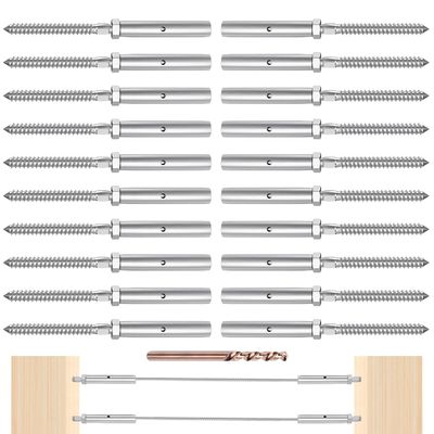 İyi fiyat T316 Paslanmaz Çelik Kablo Korkuluk Donanımı, 3/16 inç Paslanmaz Çelik Kablolar, Lag Vidası ve Özelleştirilebilir Ambalaj ile çevrimiçi