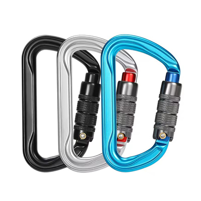 İyi fiyat Otomatik Kilitleme Karabiner Klip D Şekli Ağır Görevli 7075 Pas Kanıtlı Alüminyum Karabiner Hamak, Tur, Köpek Kelebi için çevrimiçi