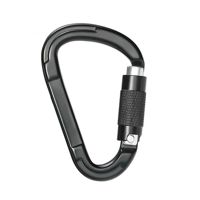 İyi fiyat Fabrika Toptan Otomatik Kilit 25kN Alüminyum Alaşım D Şekilli Snap Hook Karabiner tırmanış için çevrimiçi