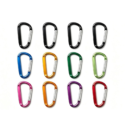 İyi fiyat Özel Logo 12 mm D şeklinde Taktiksel Snap Carabiner Kanca Bahar Snap Kanca Çanta / Bağlama için çevrimiçi
