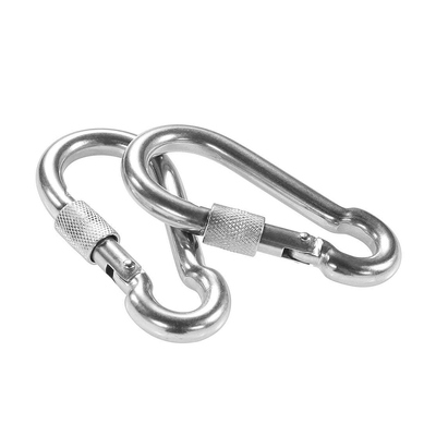 İyi fiyat 316 Paslanmaz çelik vida kilitli karabiner kancaları ağır görevli karabiner yaylı kırpma kancaları vida kilitli çevrimiçi