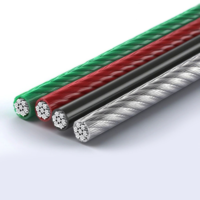 İyi fiyat Karbon Çelik Galvanizli PVC Kaplı Tel Halat 7x7 / 7x19 Yapı Uçak Kablosu Büyük Projeler İçin çevrimiçi